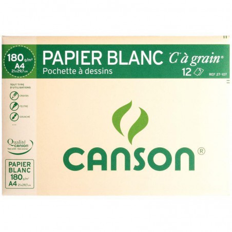 Bloc Papier à dessin A4 21 x 29,7 cm 50 feuilles Blanc CANSON - La