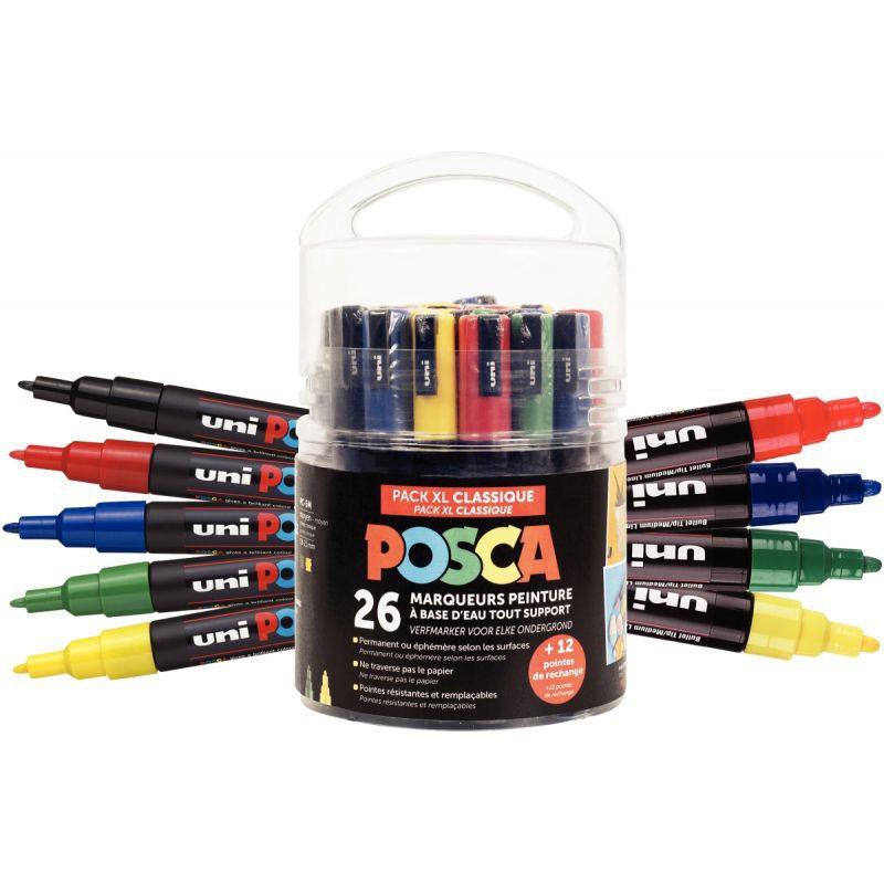 Marqueur peinture noir pointe fine Posca - Crayons et feutres de coloriage  Posca